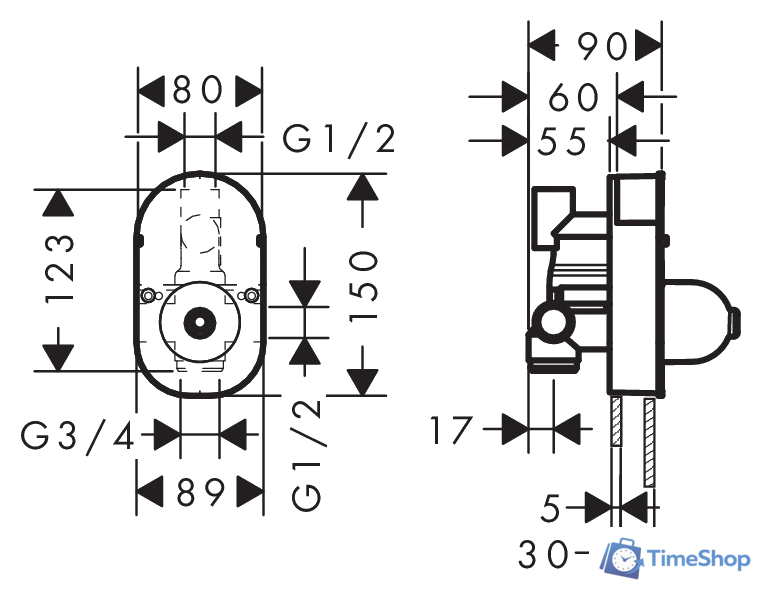 Скрытый механизм Hansgrohe Focus E [31741180] - Изображение №2 — Интернет-магазин Time-Shop