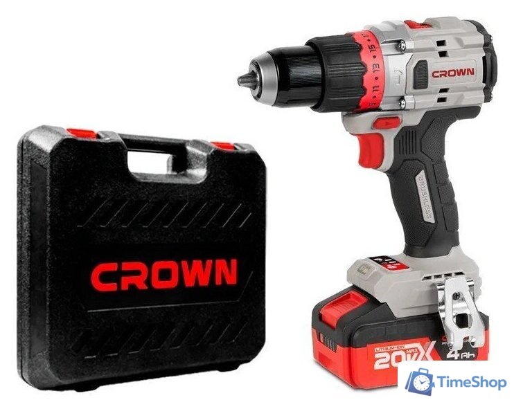 Ударная дрель-шуруповерт Crown CT21127HMX-4 BMC (с 2-мя АКБ, кейс) - Изображение №1 — Интернет-магазин Time-Shop
