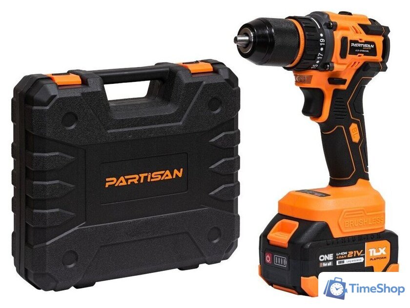 Дрель-шуруповерт Partisan AD-2180BL (с 2-мя АКБ, кейс) - Изображение №1 — Интернет-магазин Time-Shop