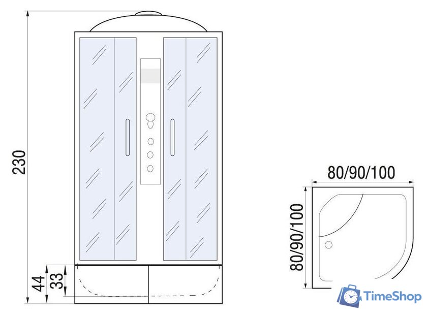 Душевая кабина River Dunay XL 100/44 TH - Изображение №19 — Интернет-магазин Time-Shop