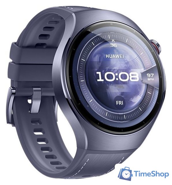 Умные часы Huawei Watch 5 46 мм (фиолетовый, с фиолетовым силиконовым ремешком, международная версия) - Изображение №5 — Интернет-магазин Time-Shop