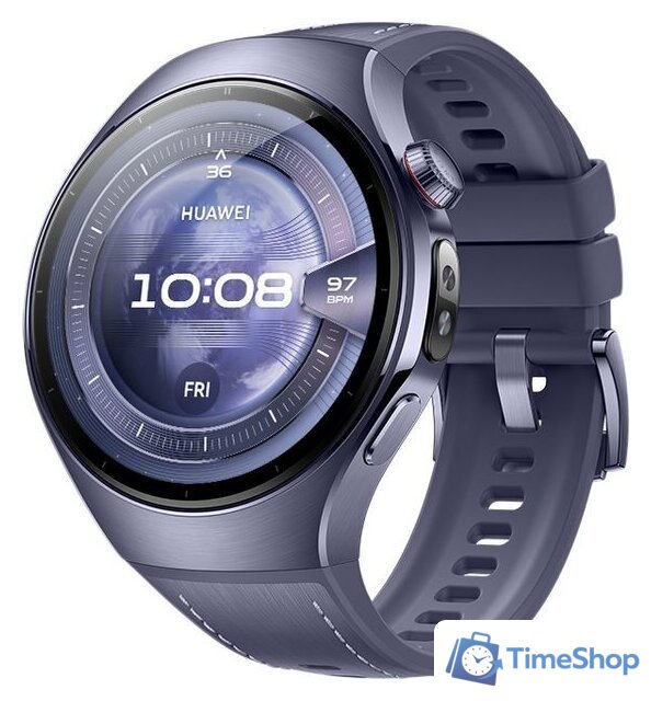 Умные часы Huawei Watch 5 46 мм (фиолетовый, с фиолетовым силиконовым ремешком, международная версия) - Изображение №1 — Интернет-магазин Time-Shop