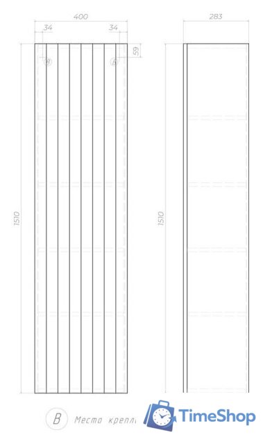  Vigo Шкаф навесной Finlay 400 - Изображение №6 — Интернет-магазин Time-Shop