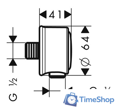 Шланговое подключение Axor Montreux Fixfit 16884000 (хром) - Изображение №2 — Интернет-магазин Time-Shop