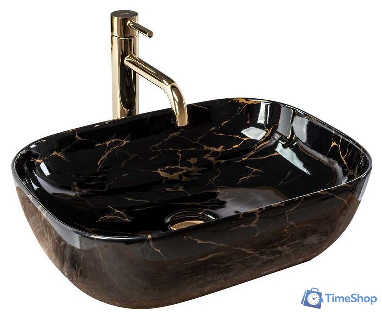 Умывальник Rea Belinda (черный мрамор глянцевый) - Изображение №1 — Интернет-магазин Time-Shop
