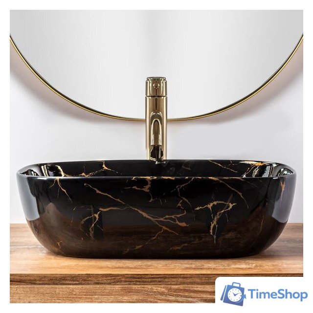 Умывальник Rea Belinda (черный мрамор глянцевый) - Изображение №2 — Интернет-магазин Time-Shop
