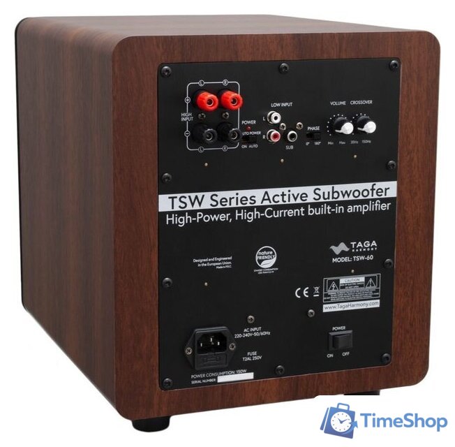 Проводной сабвуфер Taga Harmony TSW-60 (орех) - Изображение №3 — Интернет-магазин Time-Shop