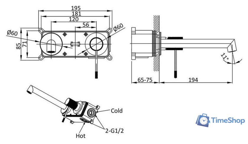 Смеситель Vincea Desire VBFW-1D1MB - Изображение №12 — Интернет-магазин Time-Shop
