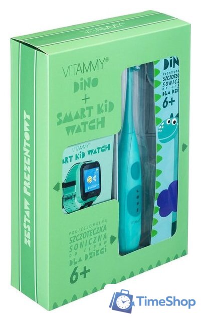 Электрическая зубная щетка Vitammy Dino (зеленый) + часы Smart Kid Watch (зеленый) TOW018748 - Изображение №1 — Интернет-магазин Time-Shop