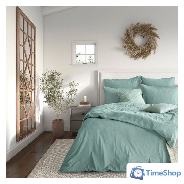 Пододеяльник Нордтекс Verossa 200x220 776133 (Melange Emerald) - Изображение №6 — Интернет-магазин Time-Shop