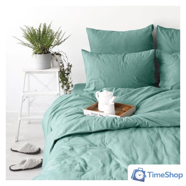 Пододеяльник Нордтекс Verossa 200x220 776133 (Melange Emerald) - Изображение №5 — Интернет-магазин Time-Shop