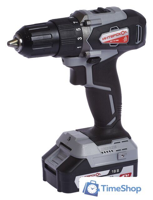 Дрель-шуруповерт Интерскол ДА-13/18ВК (с 2-мя АКБ, кейс) - Изображение №1 — Интернет-магазин Time-Shop