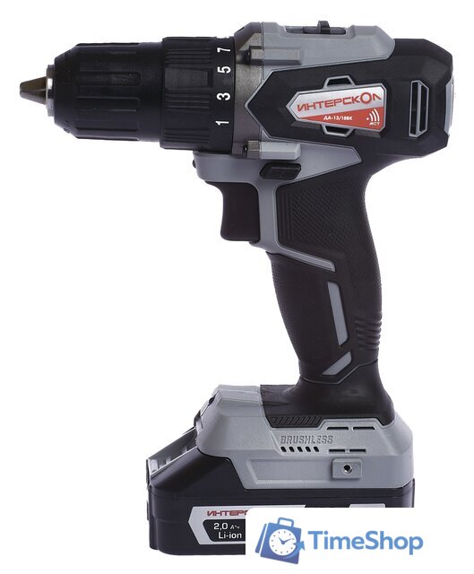 Дрель-шуруповерт Интерскол ДА-13/18ВК (с 2-мя АКБ, кейс) - Изображение №3 — Интернет-магазин Time-Shop