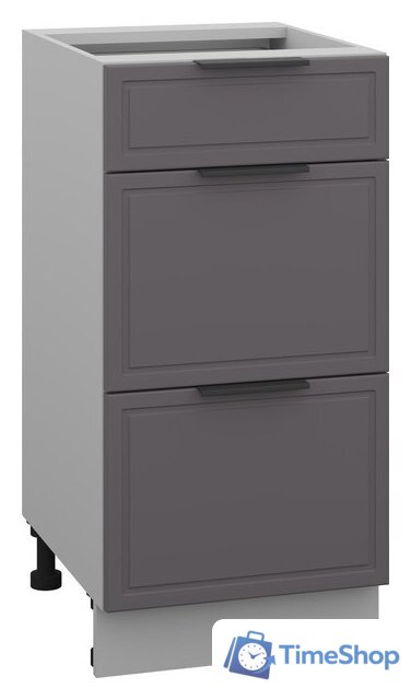 Шкаф напольный Arvento Корнелия Флок-плюс НШ40р3ш без столешницы (графит софт) - Изображение №1 — Интернет-магазин Time-Shop