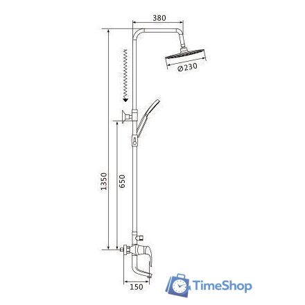 Душевая система  Shevanik S9836H - Изображение №2 — Интернет-магазин Time-Shop