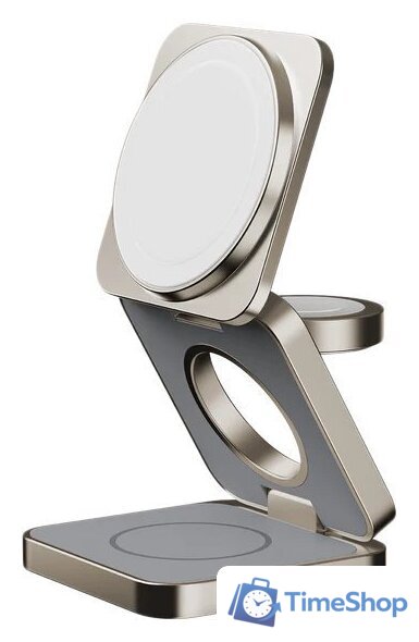 Беспроводное зарядное Momax Q2.Mag 3-in-1 UD31L (титановый) - Изображение №1 — Интернет-магазин Time-Shop