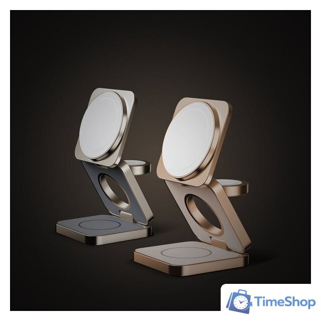 Беспроводное зарядное Momax Q2.Mag 3-in-1 UD31L (титановый) - Изображение №12 — Интернет-магазин Time-Shop