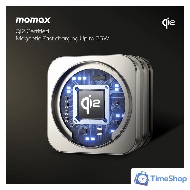 Беспроводное зарядное Momax Q2.Mag 3-in-1 UD31L (титановый) - Изображение №9 — Интернет-магазин Time-Shop