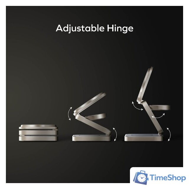 Беспроводное зарядное Momax Q2.Mag 3-in-1 UD31L (титановый) - Изображение №6 — Интернет-магазин Time-Shop