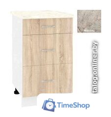 Шкаф напольный Кортекс-мебель Корнелия Лира НШ50р3ш (дуб сонома/марсель) - Изображение №1 — Интернет-магазин Time-Shop