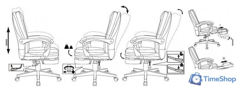 Офисное кресло Бюрократ CH-824MSG-BF (черный) - Изображение №14 — Интернет-магазин Time-Shop