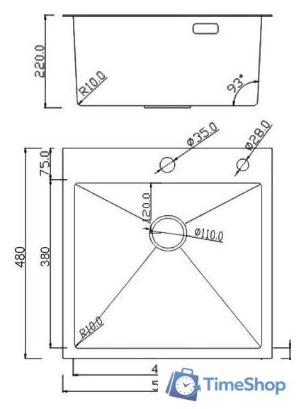Кухонная мойка Roxen Simple 560220-50B PVD графит (с коландером и дозатором) - Изображение №12 — Интернет-магазин Time-Shop