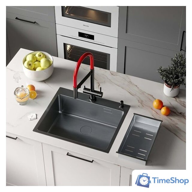 Кухонная мойка Roxen Simple 560220-50B PVD графит (с коландером и дозатором) - Изображение №2 — Интернет-магазин Time-Shop