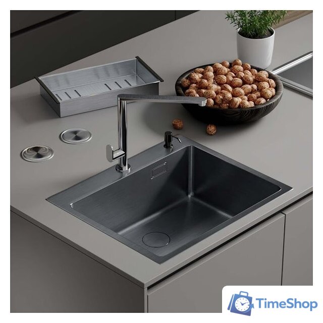 Кухонная мойка Roxen Simple 560220-50B PVD графит (с коландером и дозатором) - Изображение №1 — Интернет-магазин Time-Shop