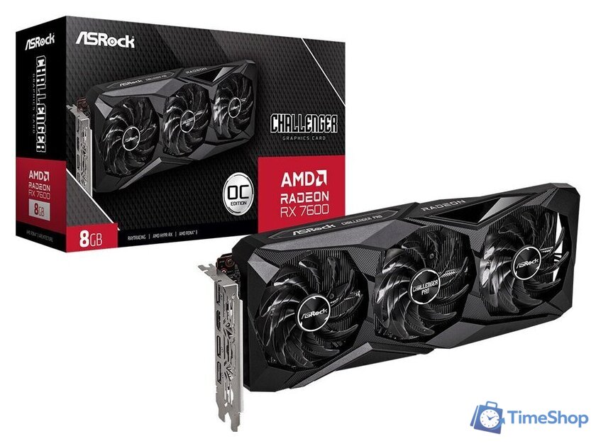Видеокарта ASRock Radeon RX 7600 Challenger Pro 8GB OC RX 7600 CLP 8GO - Изображение №8 — Интернет-магазин Time-Shop