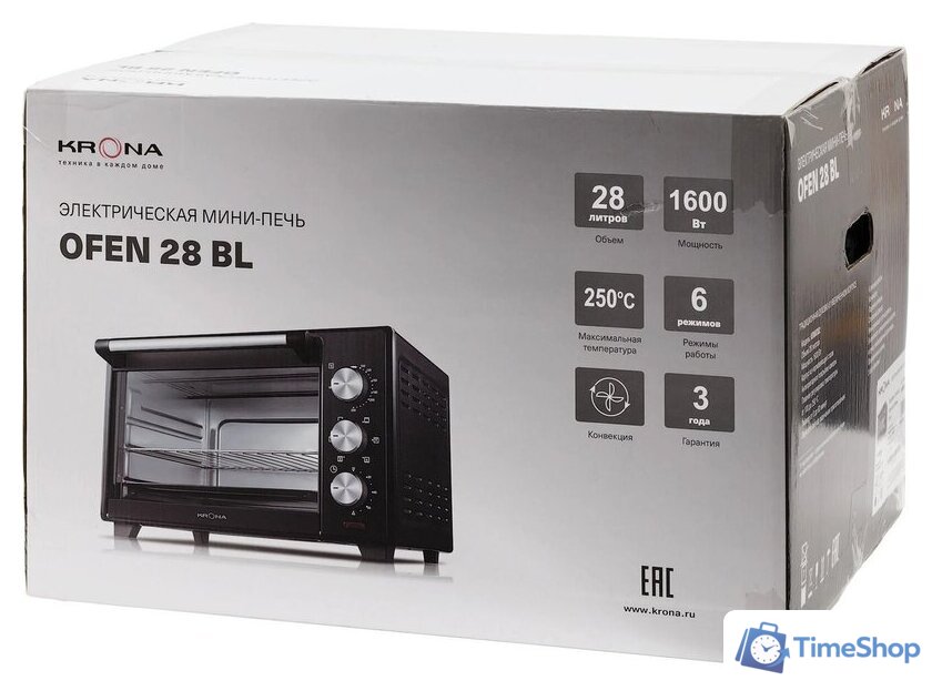 Мини-печь Krona Ofen 28 BL - Изображение №15 — Интернет-магазин Time-Shop