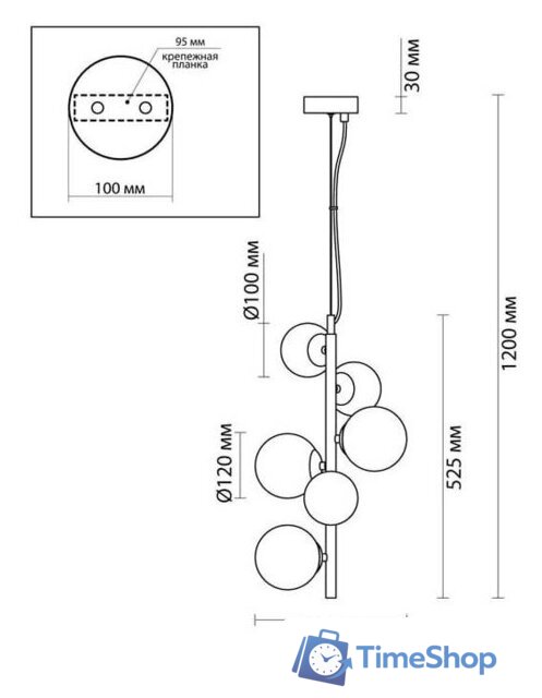 Подвесная люстра Odeon Light Tovi 4818/6 - Изображение №4 — Интернет-магазин Time-Shop