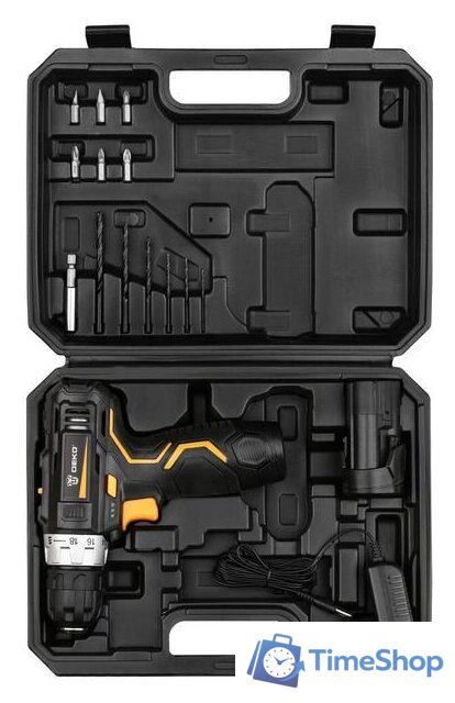 Дрель-шуруповерт Deko GCD12DU3 SET 4 063-4140 (с 2-мя АКБ, кейс, набор оснастки) - Изображение №1 — Интернет-магазин Time-Shop