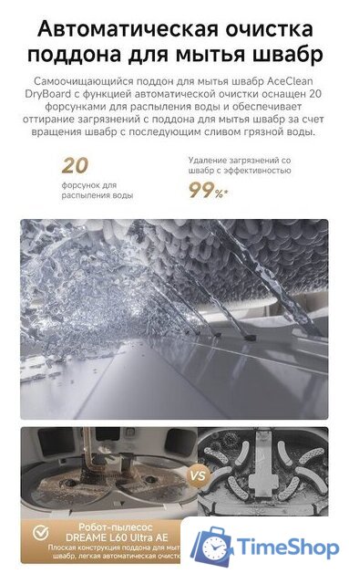 Робот-пылесос Dreame Robot Vacuum L60 Ultra AE White RPL71FE0 (евровилка, белый) - Изображение №17 — Интернет-магазин Time-Shop