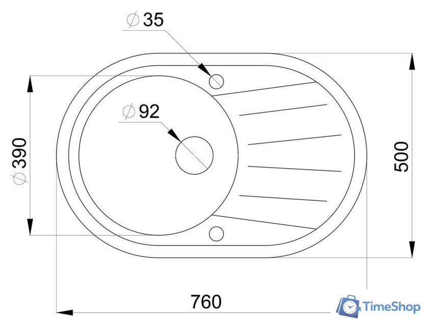 Кухонная мойка Granula 7601 (бежевый) - Изображение №2 — Интернет-магазин Time-Shop