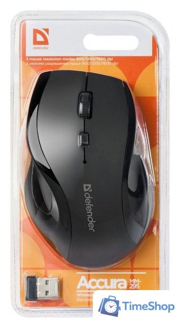 Мышь Defender Accura MM-295 (черный) - Изображение №4 — Интернет-магазин Time-Shop