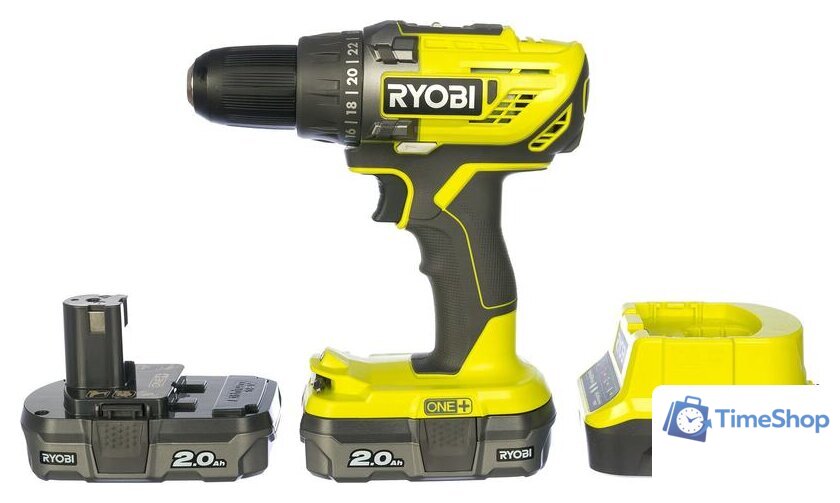 Дрель-шуруповерт Ryobi R18DD3-220S 5133003348 (с 2-мя АКБ 2 Ah, сумка) - Изображение №3 — Интернет-магазин Time-Shop