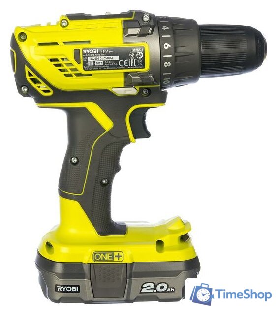 Дрель-шуруповерт Ryobi R18DD3-220S 5133003348 (с 2-мя АКБ 2 Ah, сумка) - Изображение №5 — Интернет-магазин Time-Shop