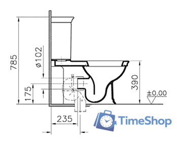 Унитаз напольный Vitra Serenada [9722B003-7203] - Изображение №4 — Интернет-магазин Time-Shop
