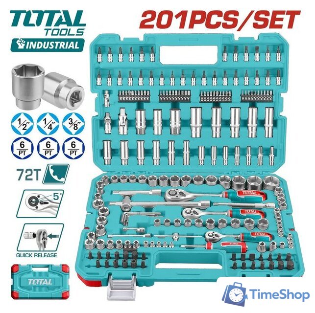 Универсальный набор инструментов Total THTS082016 (201 предмет) - Изображение №1 — Интернет-магазин Time-Shop