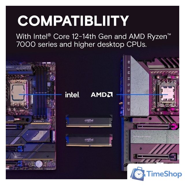 Оперативная память Crucial Pro Overclocking Edition 2x16ГБ DDR5 6000 МГц CP2K16G60C36U5B - Изображение №3 — Интернет-магазин Time-Shop