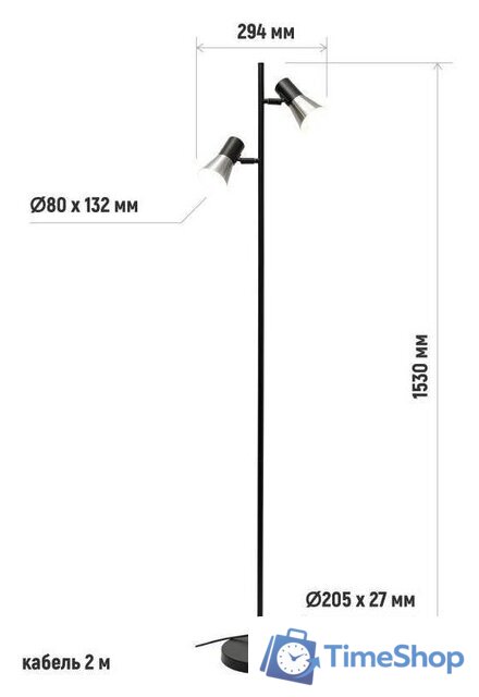 Торшер ArtStyle HT-738X2BN - Изображение №6 — Интернет-магазин Time-Shop