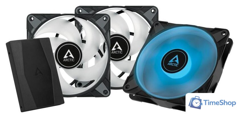 Комплект вентиляторов для корпуса Arctic P12 PWM PST RGB 0dB Triple Pack (3 шт) ACFAN00229A - Изображение №1 — Интернет-магазин Time-Shop
