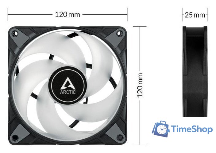 Комплект вентиляторов для корпуса Arctic P12 PWM PST RGB 0dB Triple Pack (3 шт) ACFAN00229A - Изображение №6 — Интернет-магазин Time-Shop