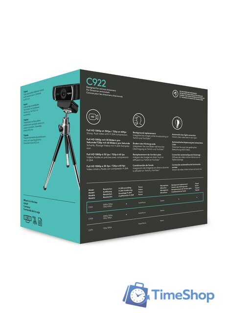 Веб-камера для стриминга Logitech C922 Pro Stream 960-001088 - Изображение №9 — Интернет-магазин Time-Shop