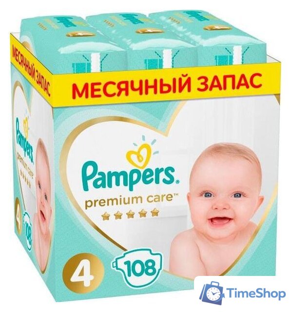 Подгузники Pampers Premium Care 4 (108 шт) - Изображение №1 — Интернет-магазин Time-Shop