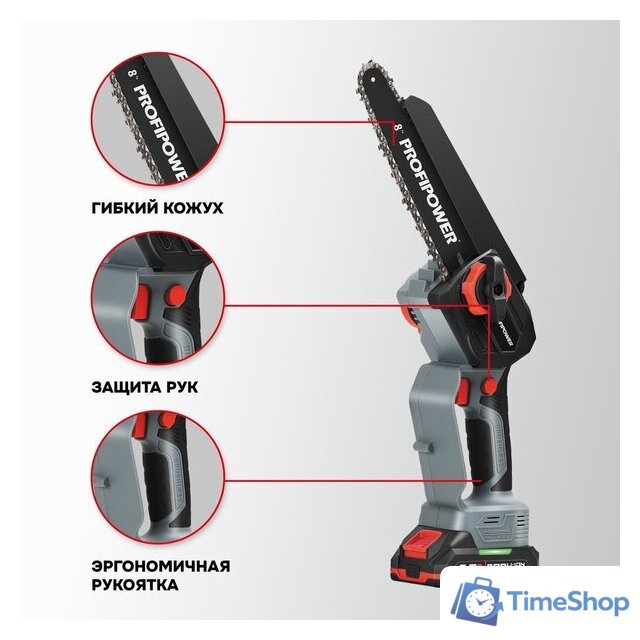  Profipower ProfiSet-2G20 E0217 (цепная пила, секатор, 2 АКБ) - Изображение №3 — Интернет-магазин Time-Shop