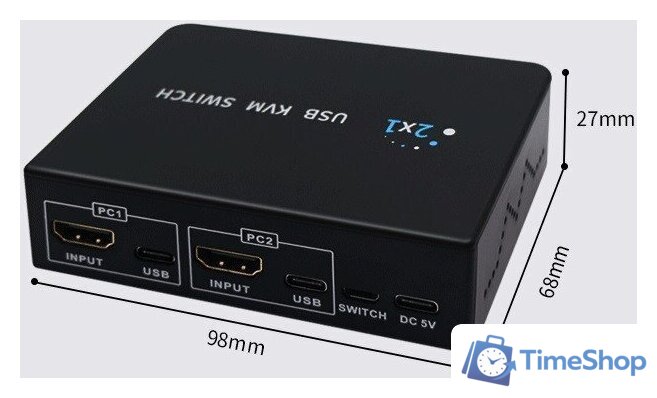 KVM переключатель USBTOP 2-х портовый KVM-переключатель HDMI USB, (черный) - Изображение №5 — Интернет-магазин Time-Shop