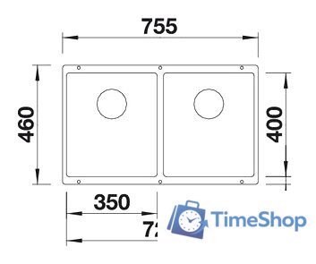 Кухонная мойка Blanco Subline 350/350-U (кофе) - Изображение №2 — Интернет-магазин Time-Shop