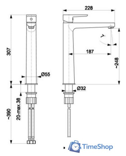 Смеситель Armatura Narva Black 5222-612-81 - Изображение №2 — Интернет-магазин Time-Shop
