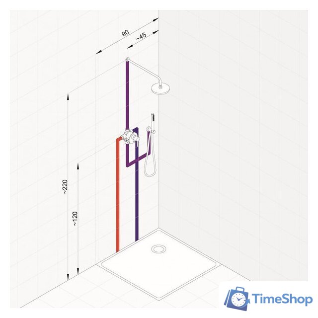 Душевая система  Kludi Bozz 387363976 - Изображение №6 — Интернет-магазин Time-Shop